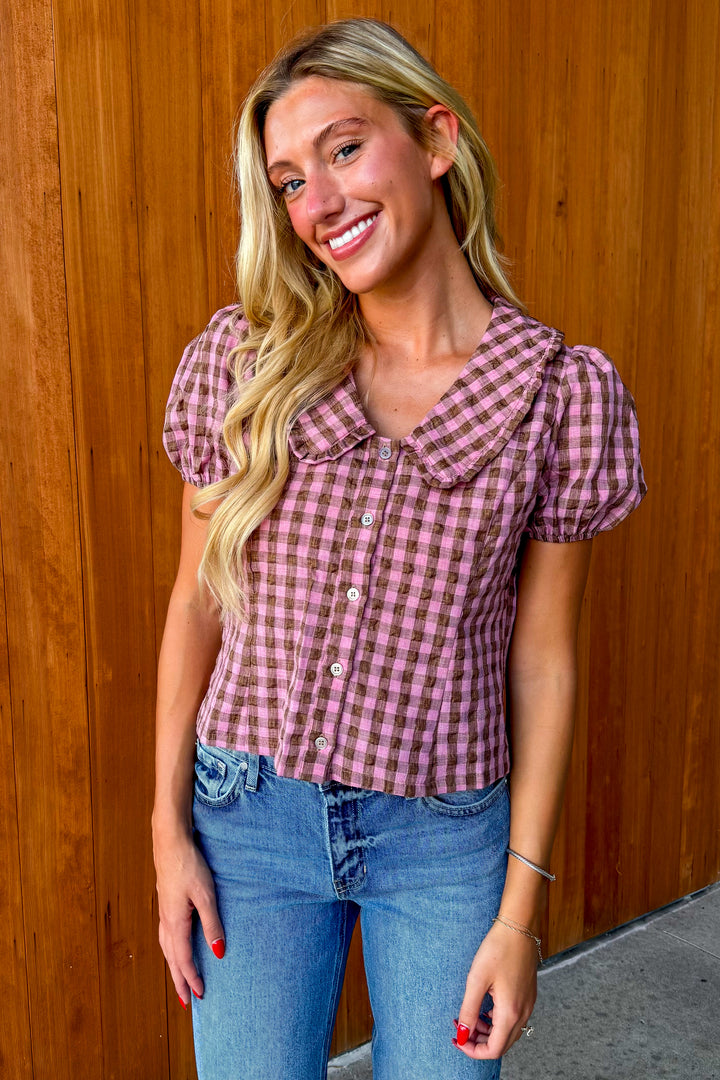 Between the Lines Plaid Top