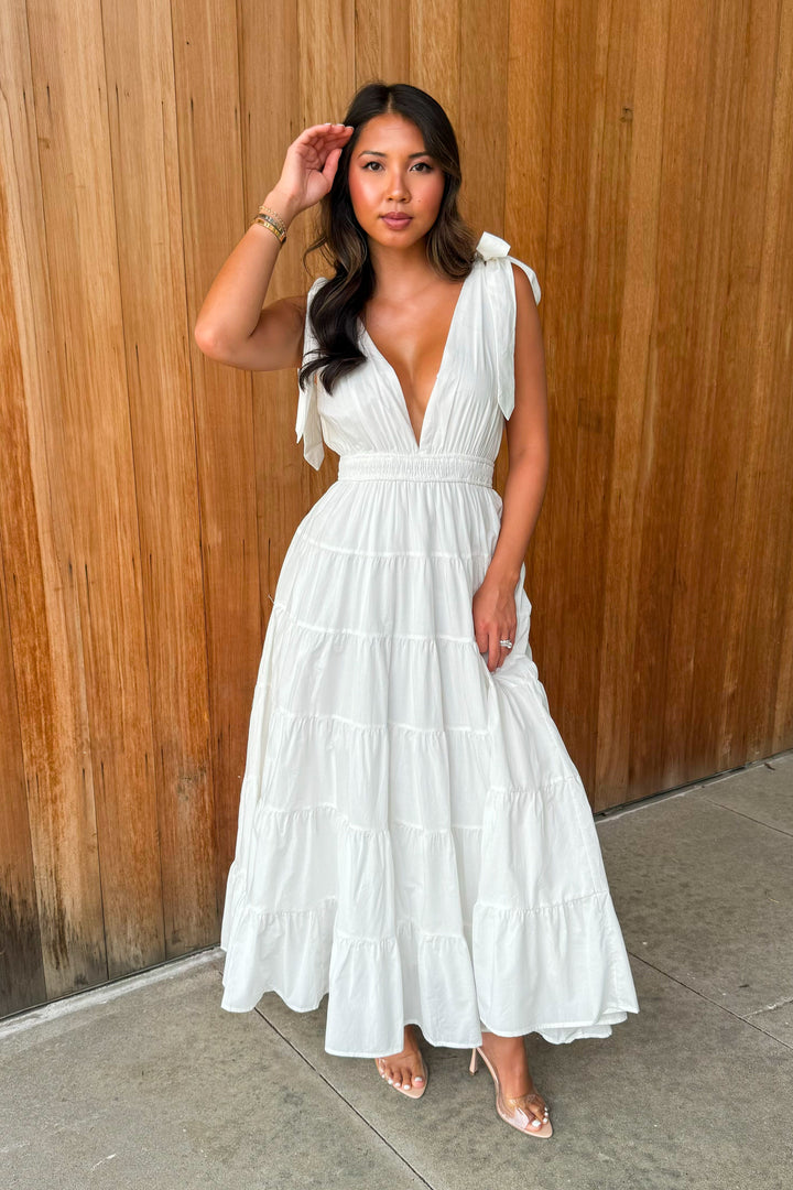 Chasing Love Off White sleeveless Maxi Dress