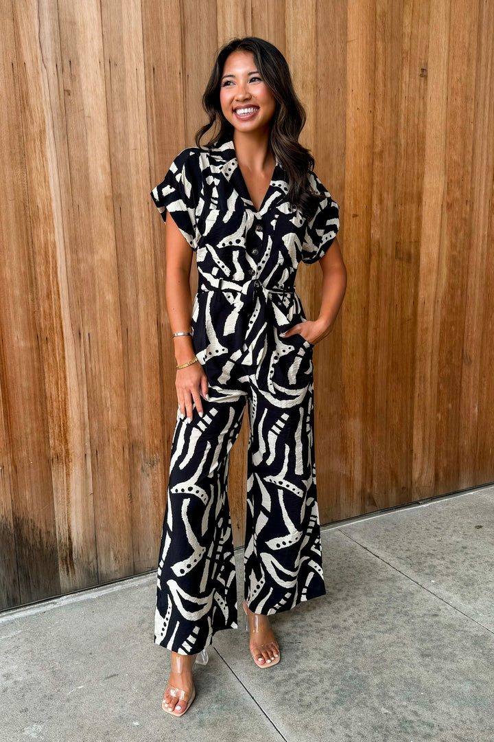 Seek The Truth Black Collard Jumpsuit