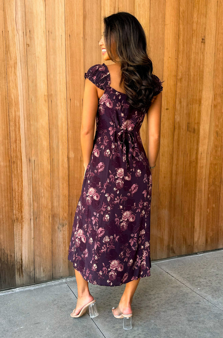 Fall in Love Brown Floral Dress