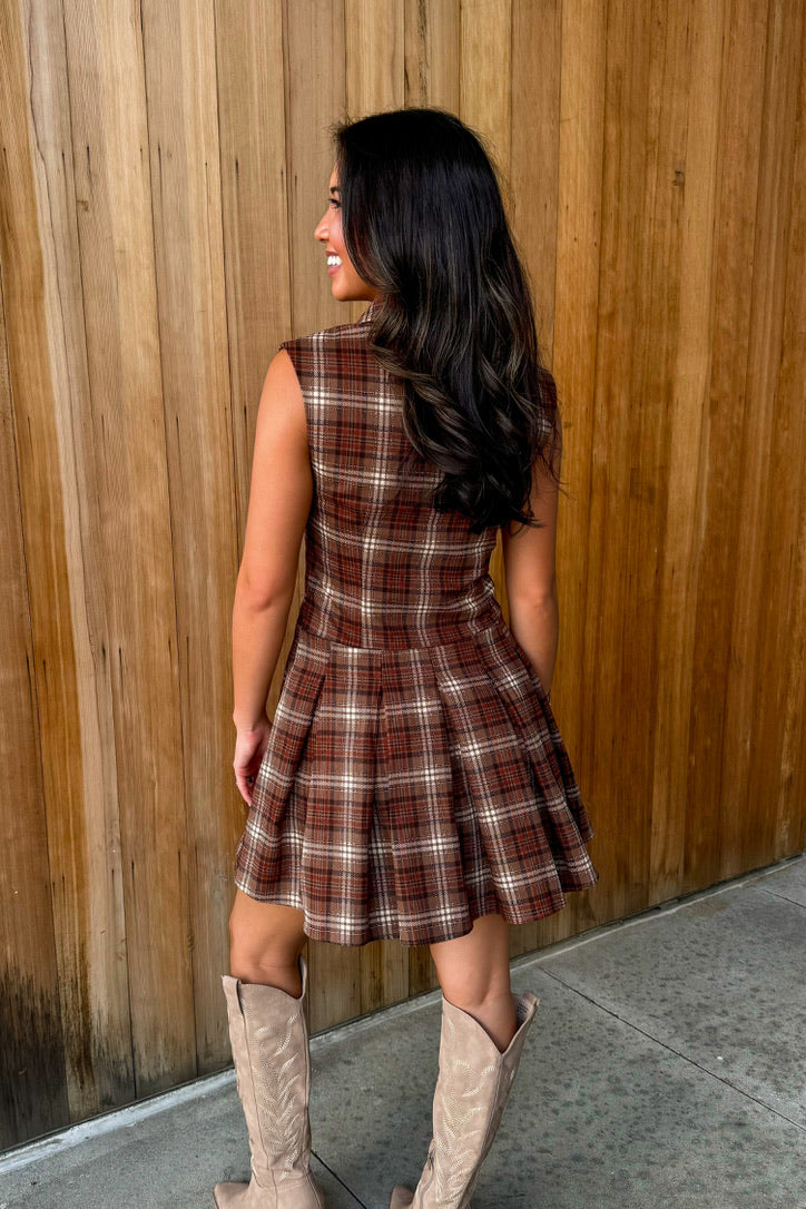 High Hopes Plaid Collared Dress