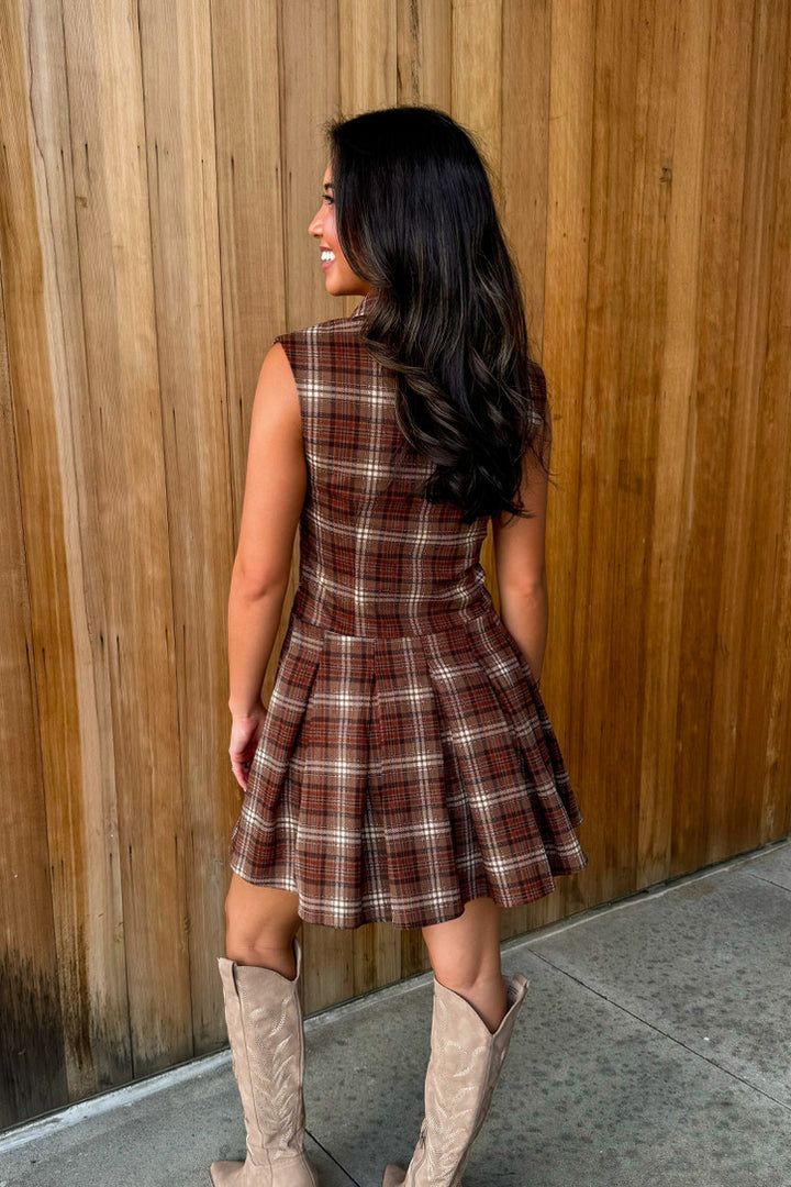 High Hopes Plaid Collared Dress