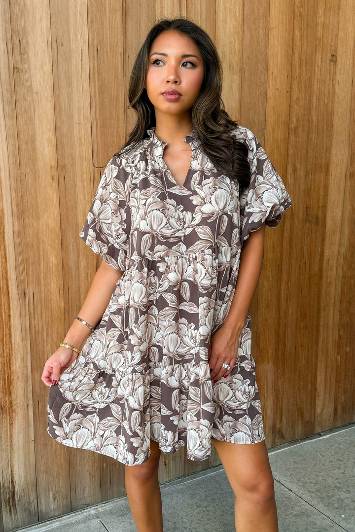 All My Love Mocha Floral Dress