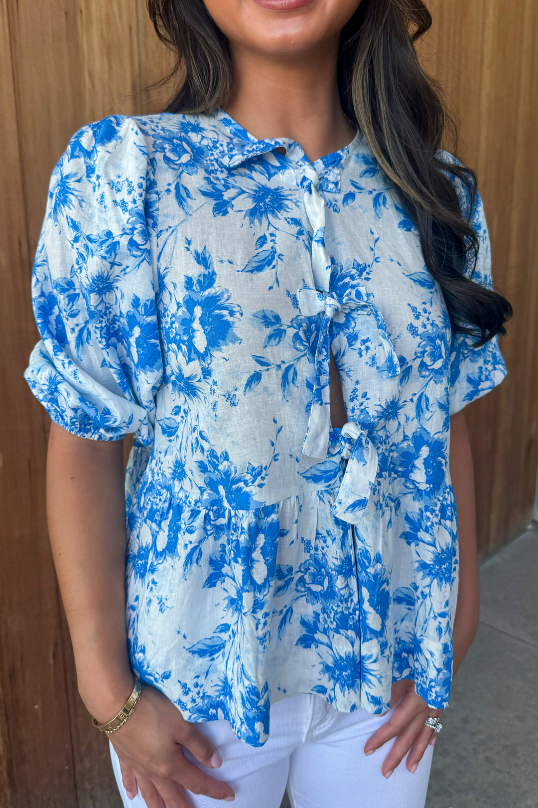 Tied to Perfection Linen Bow Top