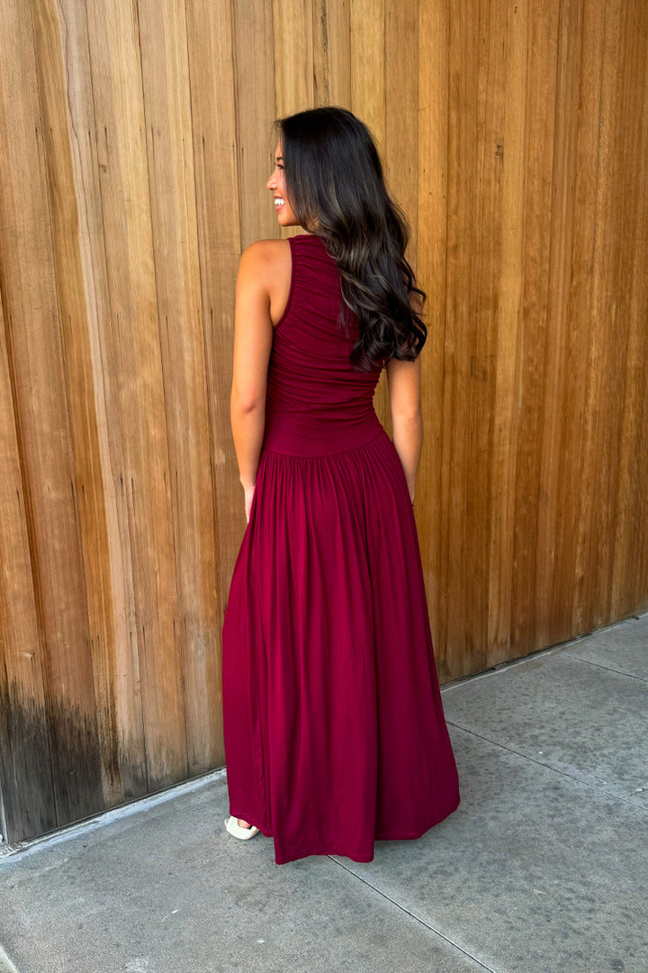 You know Me Maxi Dress -Merlot