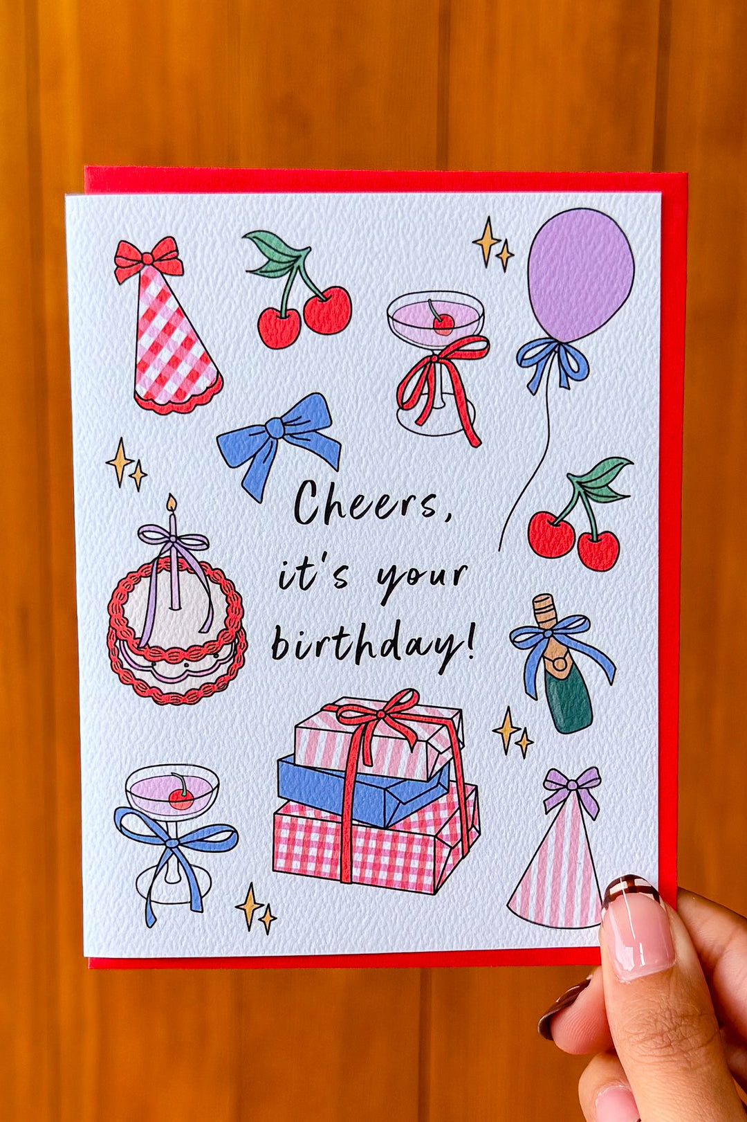Birthday Cherry icons Card