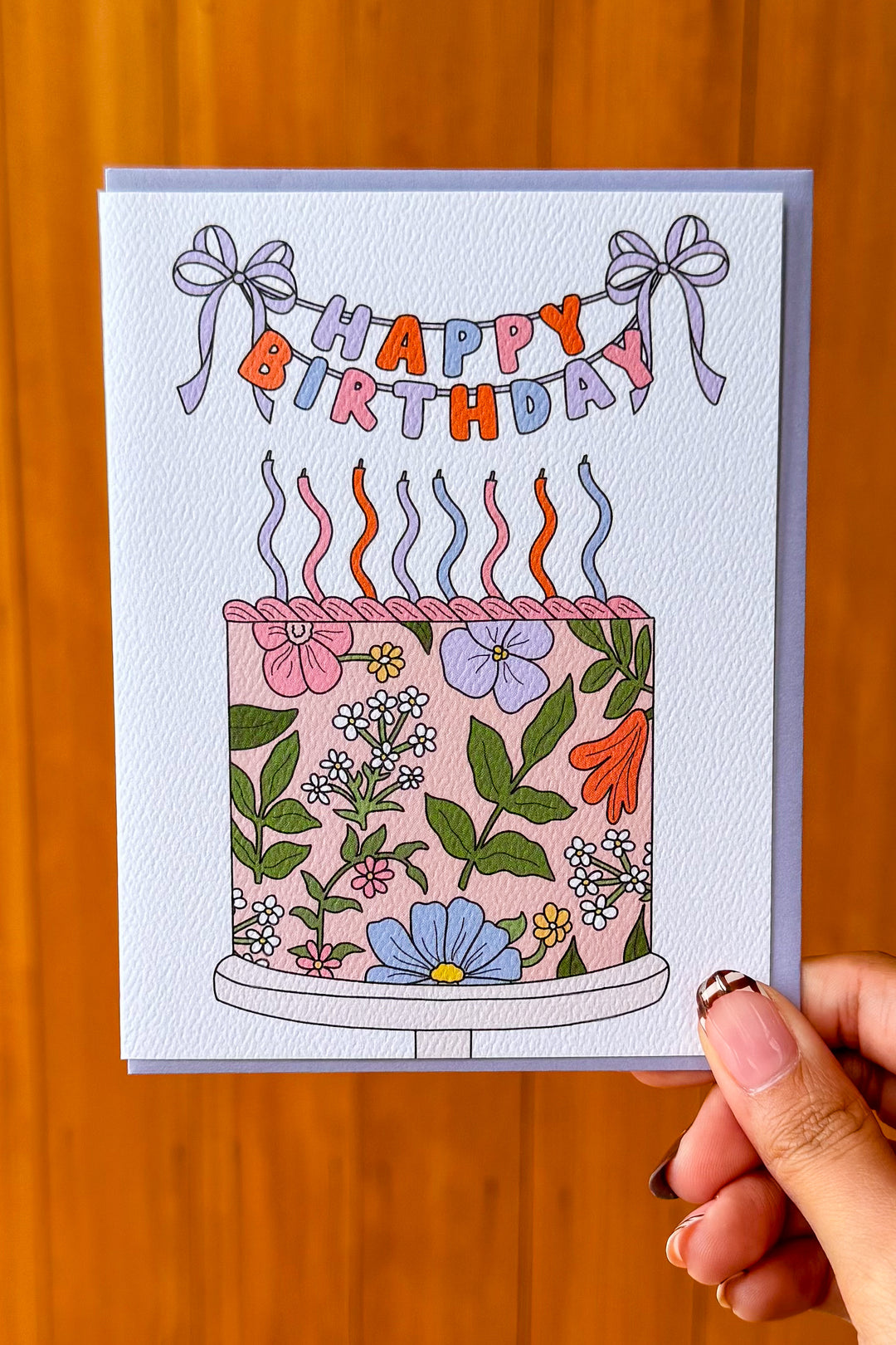 Floral Birthday Cake Card