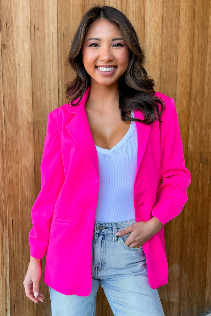 Chic and Sophisticated Hot Pink Blazer