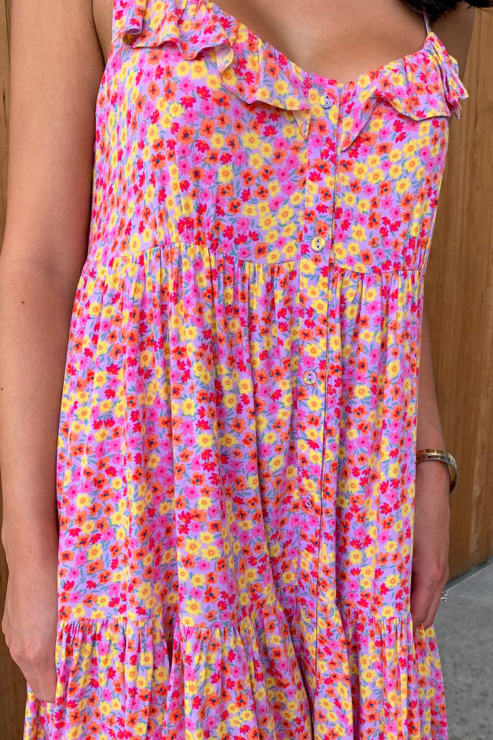 Flower Patch Lavender Daisy Mini Dress