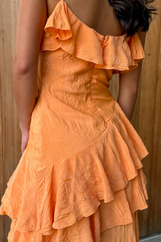 Flirtatious Fun Orange Maxi Dress