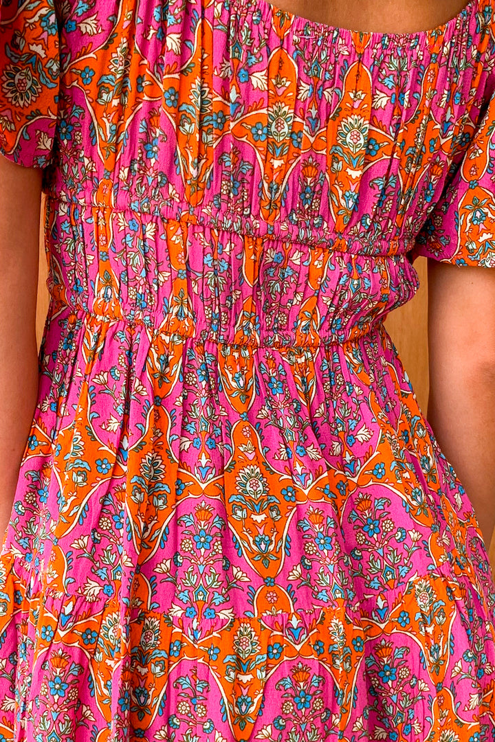 Lively Lady Pink Pattern Mini Dress