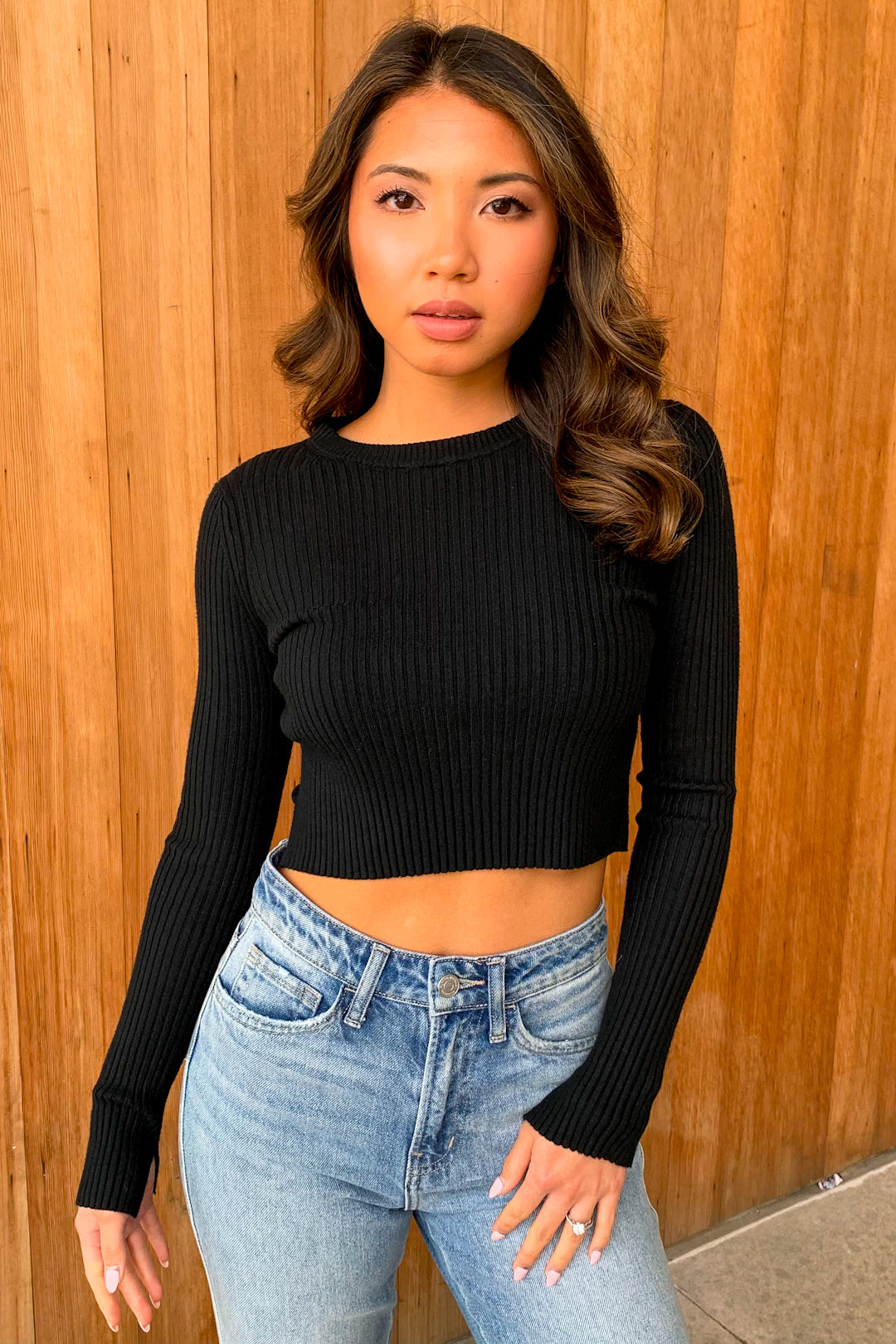 Easy Comfort Black Cropped Sweater