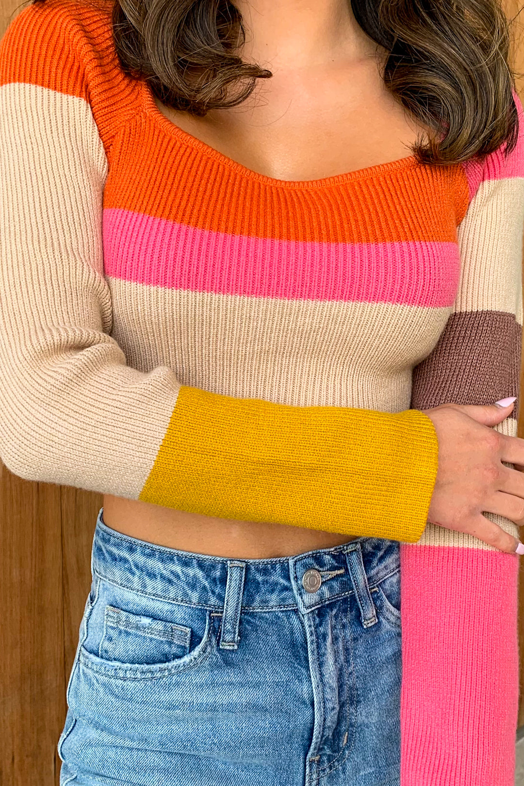 Sweet Like Candy Color Block Striped Sweater