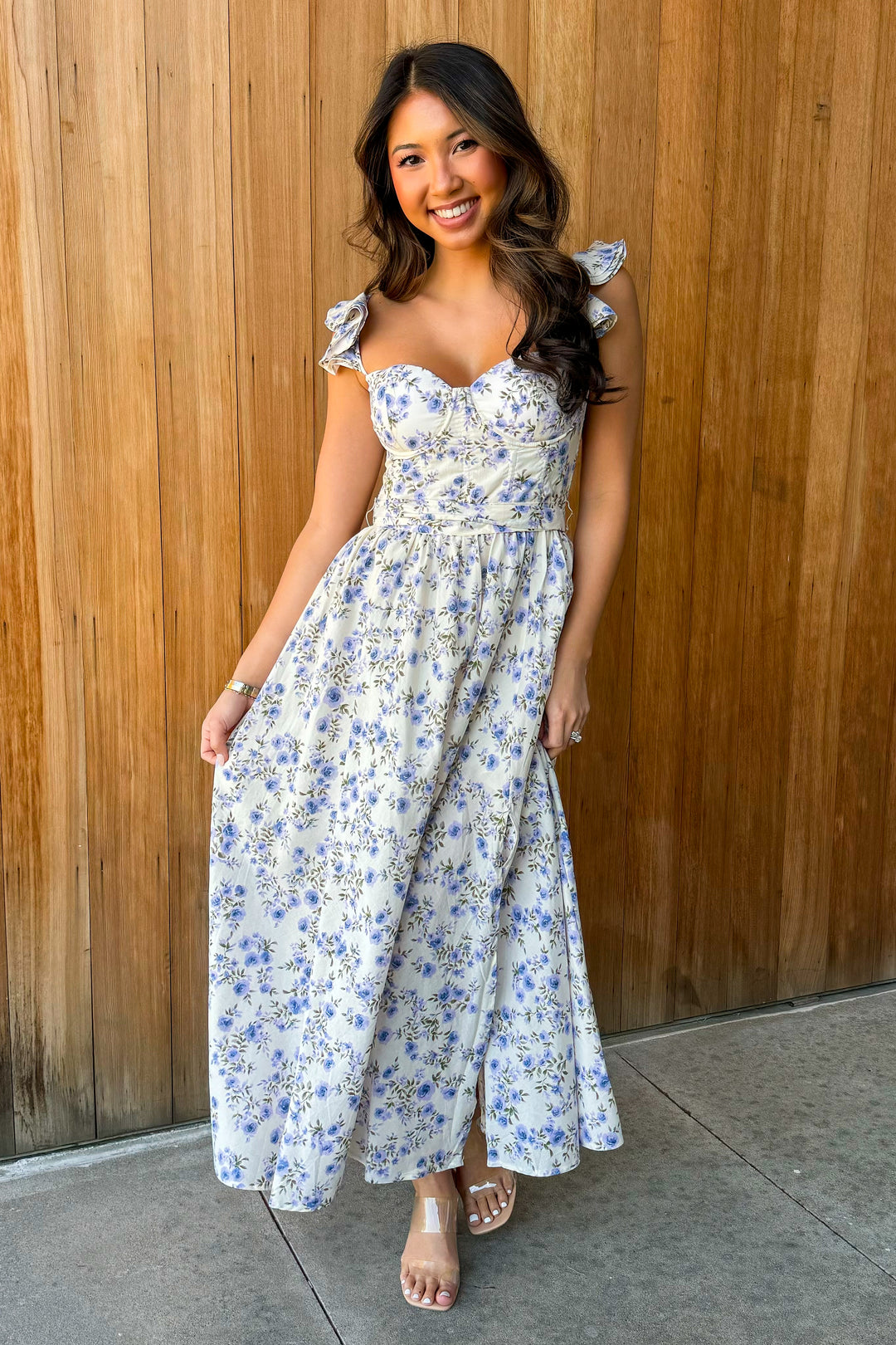 You are in Love Lilac Floral Midi Dress